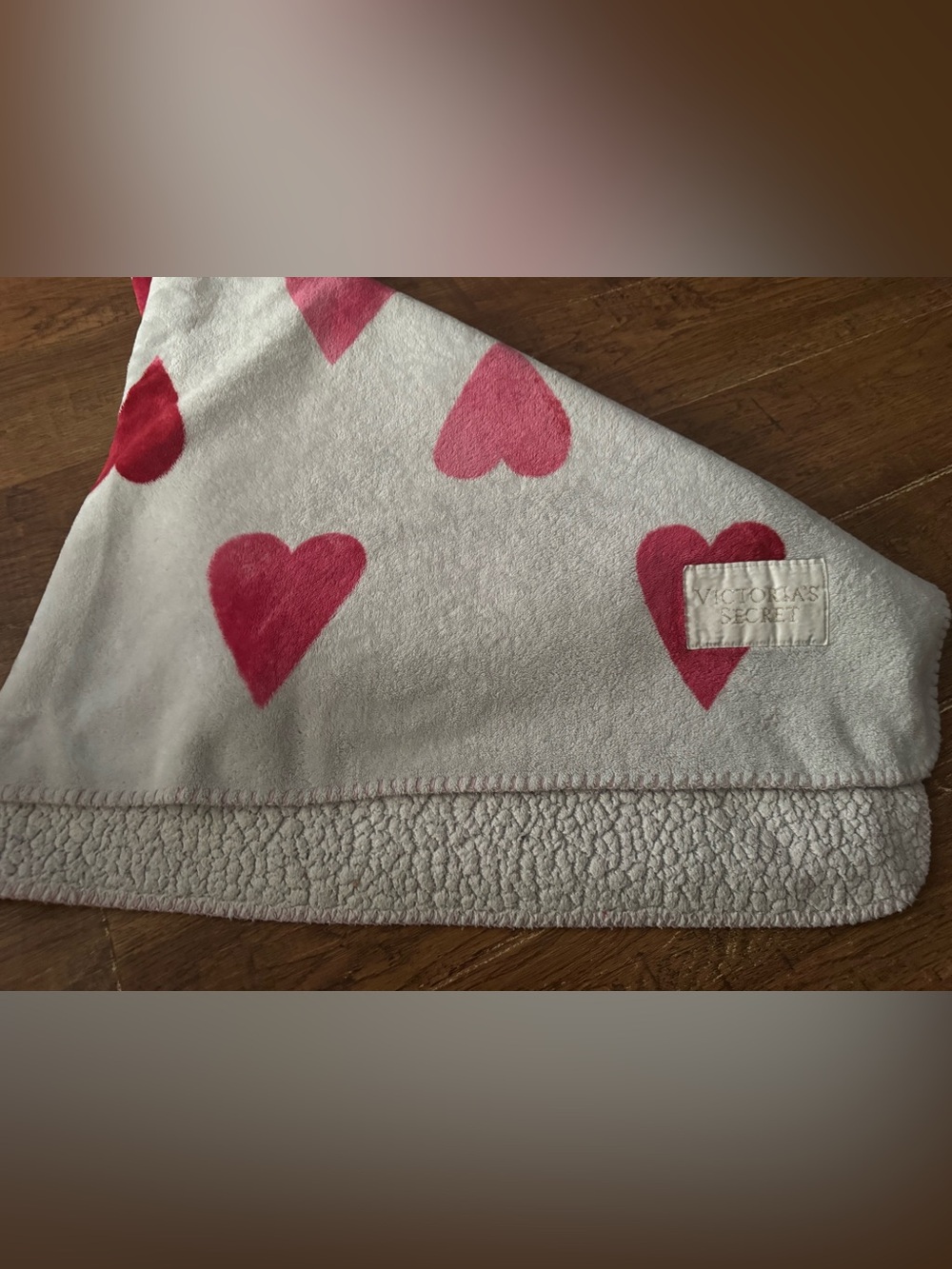 Victoria's Secret Pink Valentines Heart Sherpa Blanket Throw
